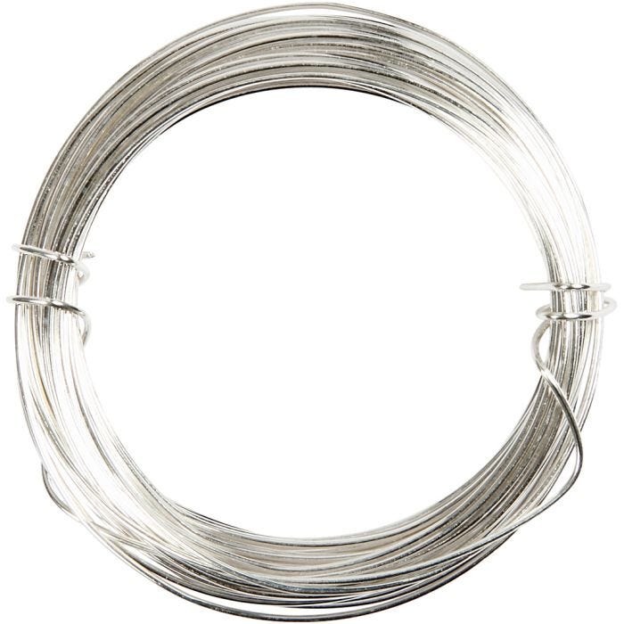 Silberdraht, 0,6 mm, Versilbert, 10m/ 1 Rolle