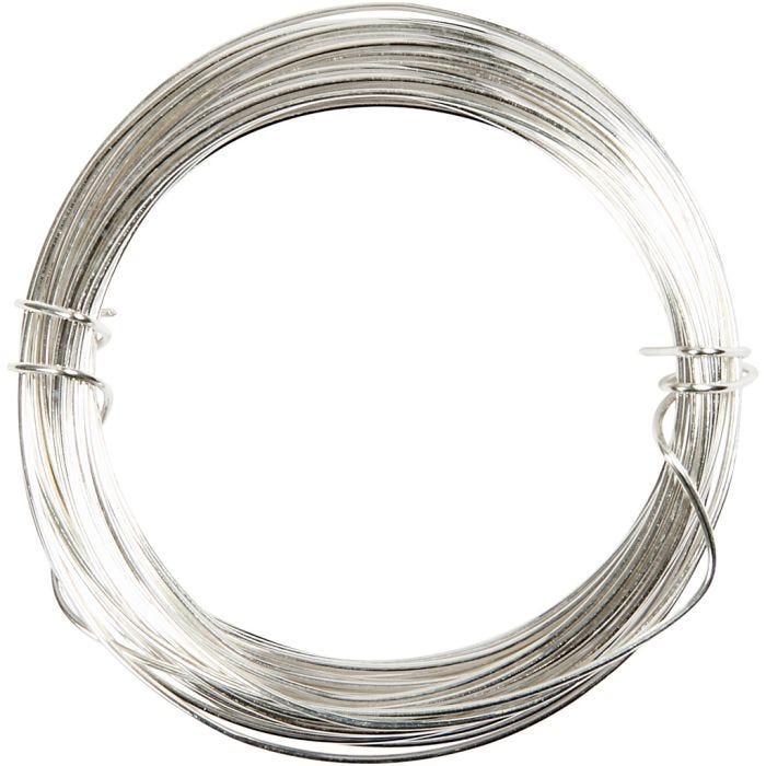 Silberdraht, Dicke 0,8 mm, Versilbert, 6 m/ 1 Rolle