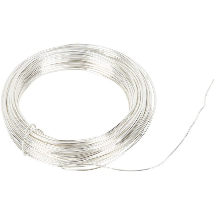 Metalldraht, 1 mm, Versilbert, 4m/ 1 Rolle