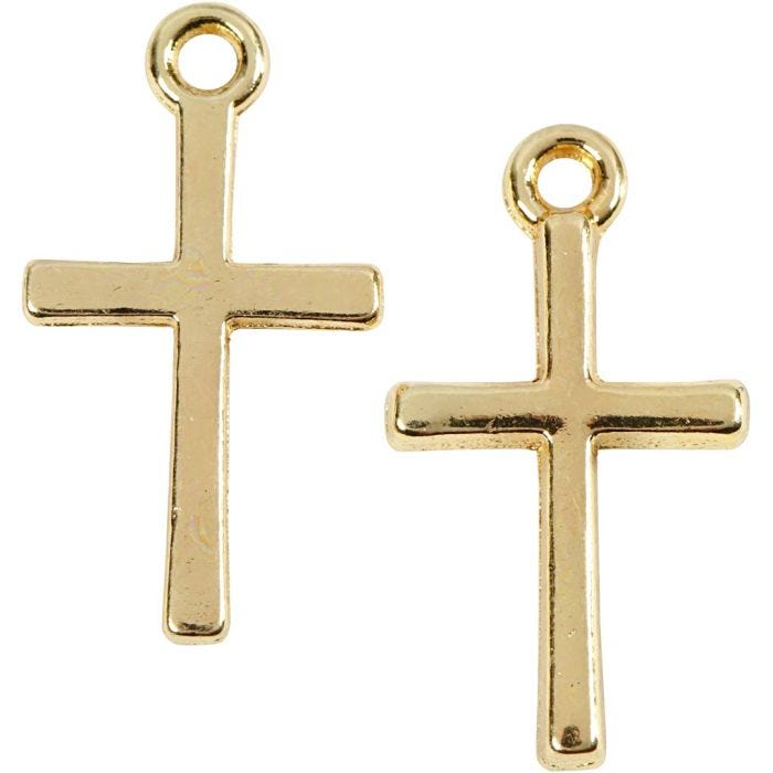 Kreuz-Anhänger, Größe 10x18 mm, Vergoldet, 20 Stk/ 1 Pck