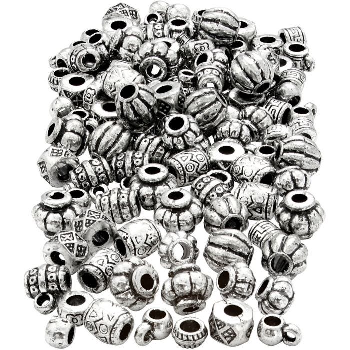 Kunststoffperlen, Mix, Größe 7-11 mm, Lochgröße 3 mm, 200 g/ 1 Pck