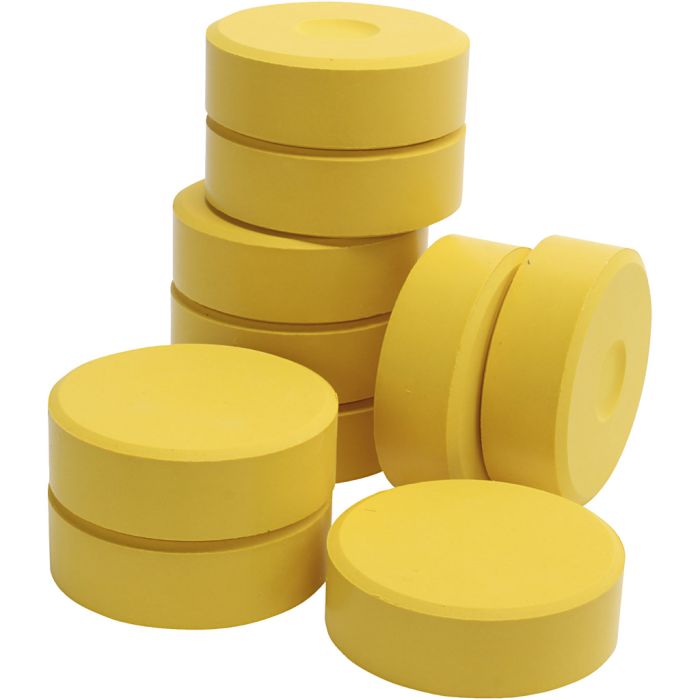 Flüssige Aquarellfarben, H 19 mm, D 57 mm, Gelb, 10 Stk/ 1 Pck