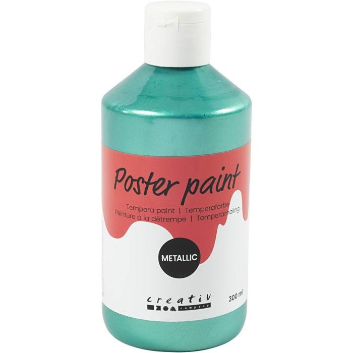 Temperafarbe Metallic, Grün, 300 ml/ 1 Pck