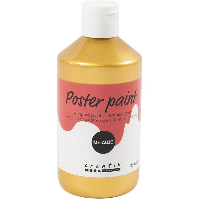 Temperafarbe Metallic, Gold, 300 ml/ 1 Pck