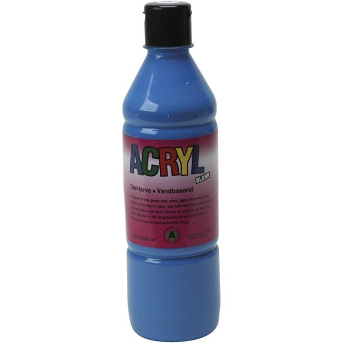 Acrylfarbe, Primärblau, 500 ml/ 1 Fl.
