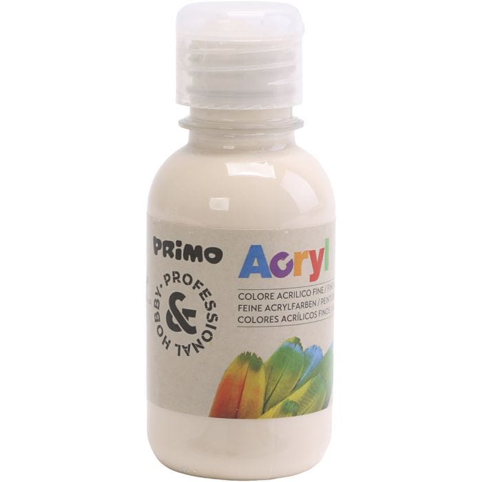 PRIMO Acrylfarbe in ausgezeichneter Qualität, Beige, 125 ml/ 1 Fl.