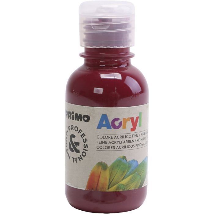 PRIMO Acrylfarbe in ausgezeichneter Qualität, Bordeaux, 125 ml/ 1 Fl.