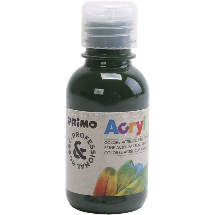 PRIMO Acrylfarbe in ausgezeichneter Qualität, Dunkelgrün, 125 ml/ 1 Fl.