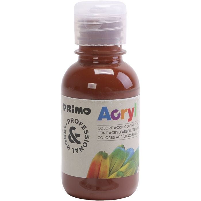 PRIMO Acrylfarbe in ausgezeichneter Qualität, Braun, 125 ml/ 1 Fl.
