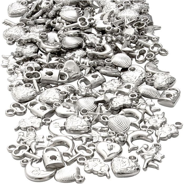 Silberanhänger, Größe 15-20 mm, Lochgröße 3 mm, 80 g/ 1 Pck