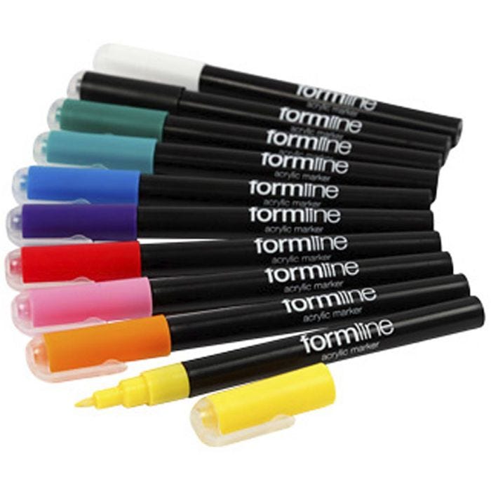 formline Acrylmarker, Strichstärke 0,7 mm, Sortierte Farben, 8 Stk/ 1 Pck
