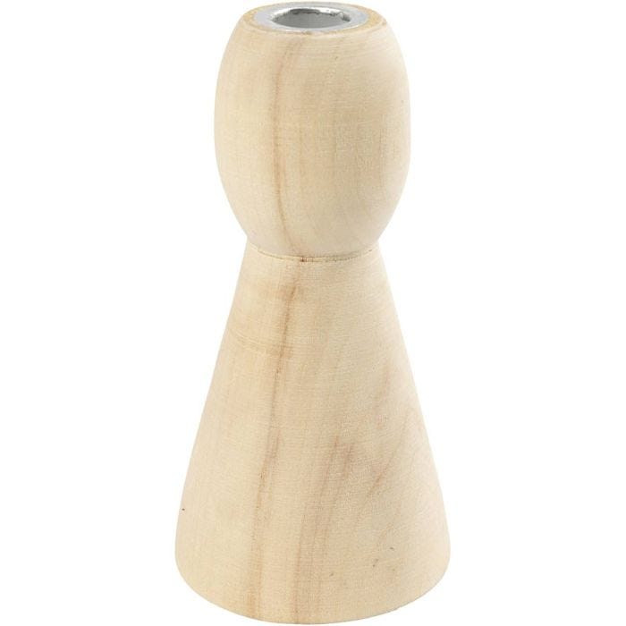 Holzkegel als Kerzenhalter, 9,5 cm, 1 Stk
