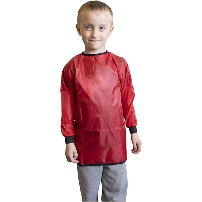 Künstlerkittel, L 55 cm, Größe 2-4 Jahre, Rot, 10 Stk/ 1 Pck