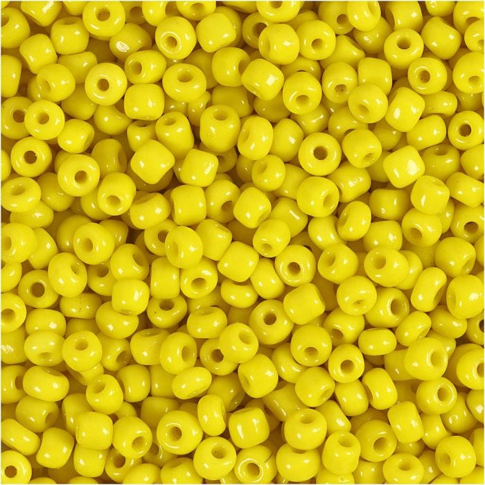 Rocailleperlen, D 3 mm, Größe 8/0, Lochgröße 0,6-1,0 mm, Gelb, 25 g/ 1 Pck