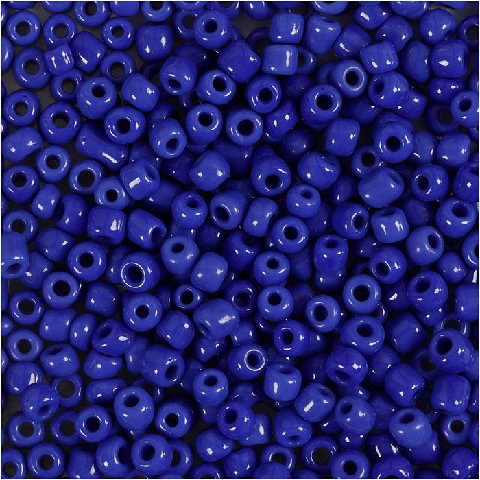 Rocailleperlen, D 3 mm, Größe 8/0, Lochgröße 0,6-1,0 mm, Blau, 25 g/ 1 Pck