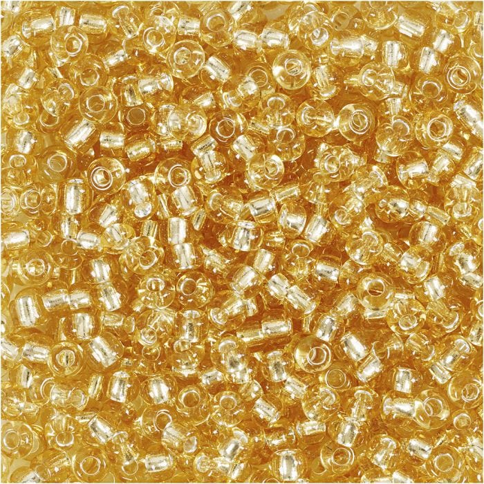 Rocailleperlen, D 3 mm, Größe 8/0, Lochgröße 0,6-1,0 mm, Gold, 25 g/ 1 Pck
