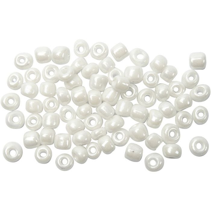 Rocailleperlen, D 4 mm, Größe 6/0, Lochgröße 0,9-1,2 mm, Perlmutt, 500 g/ 1 Pck