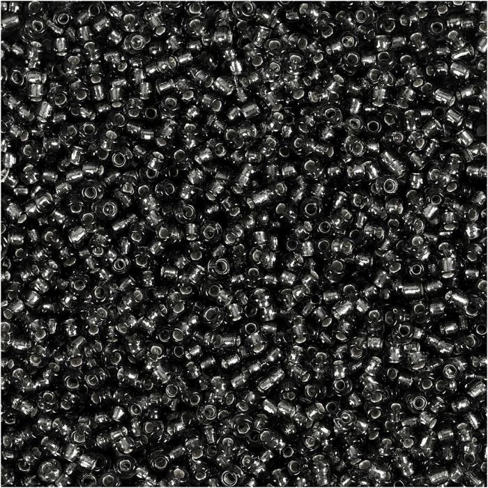 Rocailleperlen, 1,7 mm, 15/0, 0,5-0,8 mm, Graugrün, 25g/ 1 Pck