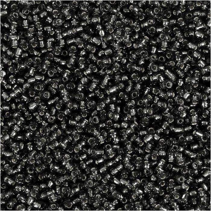 Rocailleperlen, D 1,7 mm, Größe 15/0, Lochgröße 0,5-0,8 mm, Graugrün, 500 g/ 1 Btl.