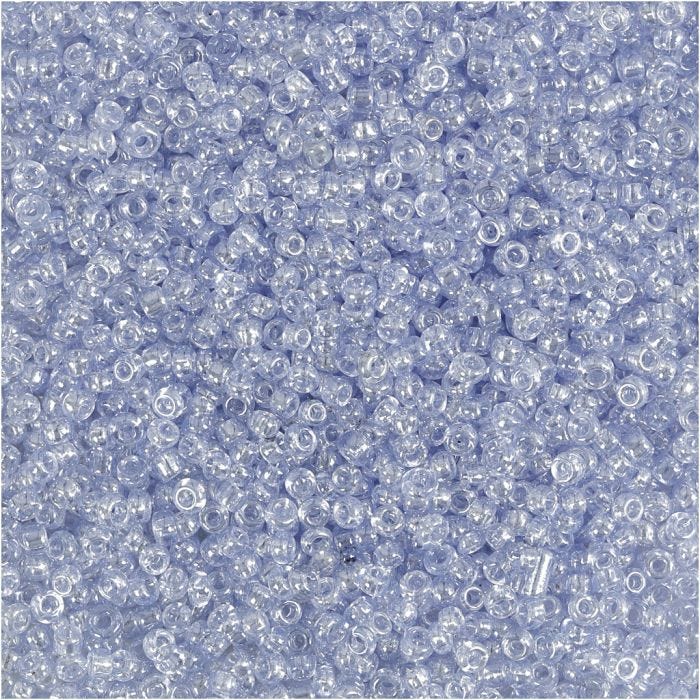 Rocailleperlen, D 1,7 mm, Größe 15/0, Lochgröße 0,5-0,8 mm, Hellblau, 25 g/ 1 Pck