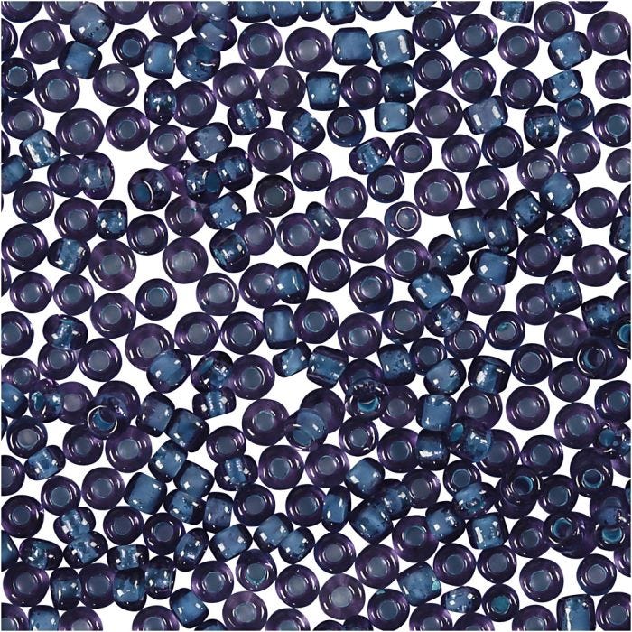 Rocailleperlen, D 1,7 mm, Größe 15/0, Lochgröße 0,5-0,8 mm, Flieder, 25 g/ 1 Pck