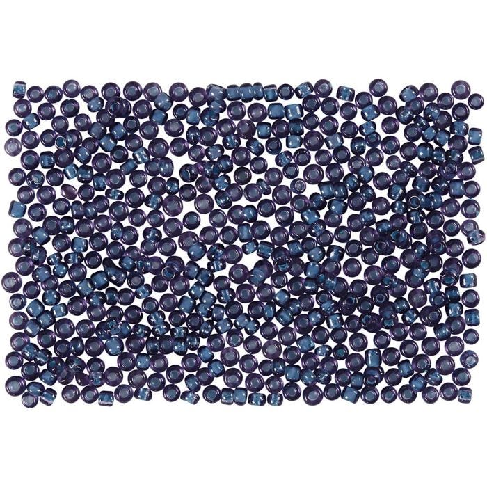 Rocailleperlen, D 1,7 mm, Größe 15/0, Lochgröße 0,5-0,8 mm, Dunkelblau, 500 g/ 1 Btl.