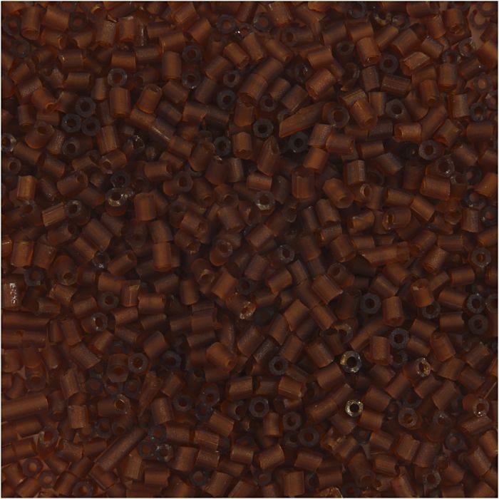 Rocaille Seed Beads 2-cut, D 1,7 mm, Größe 15/0, Lochgröße 0,5 mm, Braun, 25 g/ 1 Pck
