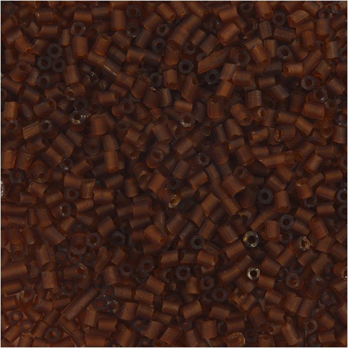 Rocaille Seed Beads 2-cut, D 1,7 mm, Größe 15/0, Lochgröße 0,5 mm, Braun, 500 g/ 1 Btl.