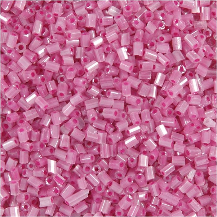 Rocaille Seed Beads 2-cut, D 1,7 mm, Größe 15/0, Lochgröße 0,5 mm, Rosa, 500 g/ 1 Btl.