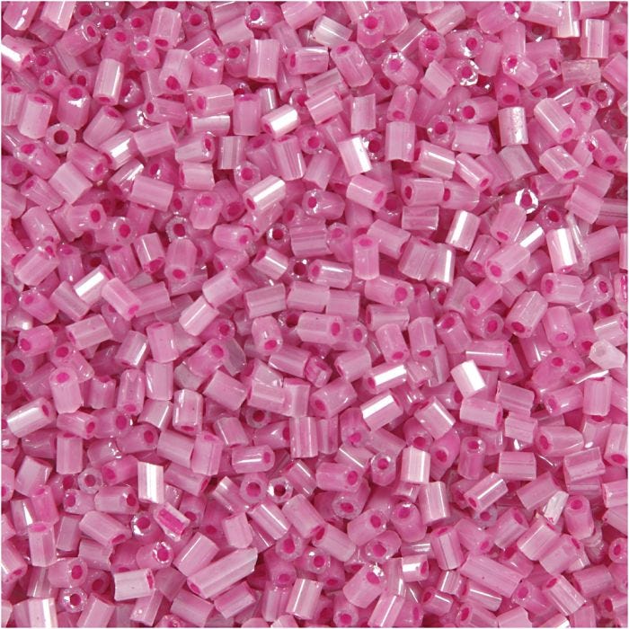 Rocaille Seed Beads 2-cut, D 1,7 mm, Größe 15/0 , Lochgröße 0,5 mm, Rosa, 500 g/ 1 Btl.