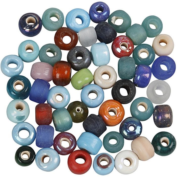 Glasperlen-Mix, D 9 mm, Lochgröße 2,5-3 mm, Sortierte Farben, 500 g/ 1 Pck