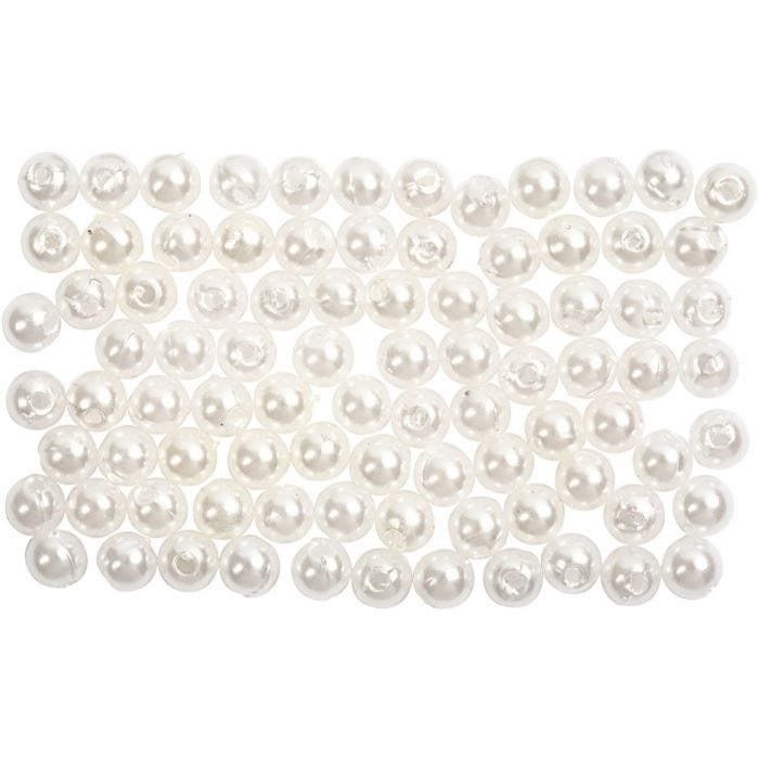 Wachsperlen, D 4 mm, Lochgröße 0,7 mm, Perlmutt, 150 Stk/ 1 Pck