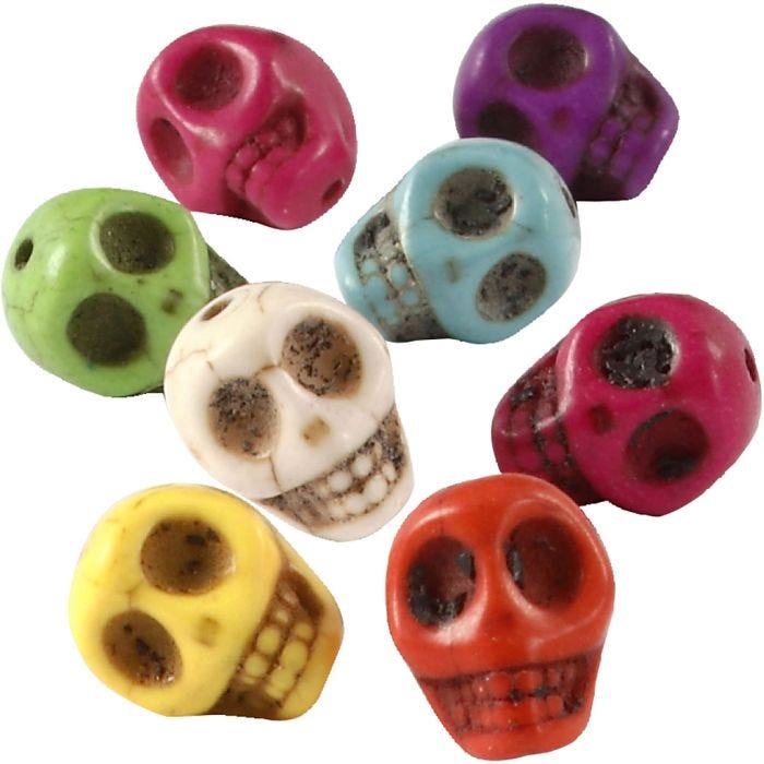 Howlith, D 12 mm, Lochgröße 1,5 mm, Kräftige Farben, 32 Stk/ 1 Pck