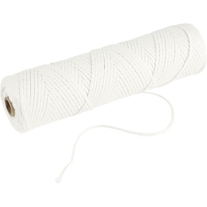 Docht , Geeignet für getauchte Kerzen (Durchm. 15–22 mm) und geformte Kerzen (Durchm. 40–60 mm) , 100 g, 50 m/ 1 Rolle