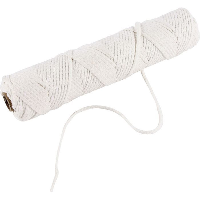 Docht für Kerzen aus Stearin, Geeignet für geformte Kerzen mit einem Durchmesser von 50–70 mm, 100 g, 80 m/ 1 Rolle