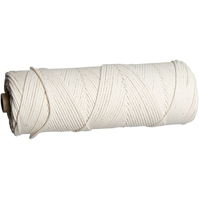 Docht für Bienen­wachsplatten, Geeignet für Kerzen aus Bienenwachsplatten, Nr. 3, Dicke 2-3 mm, 100 g, 80 m/ 1 Rolle