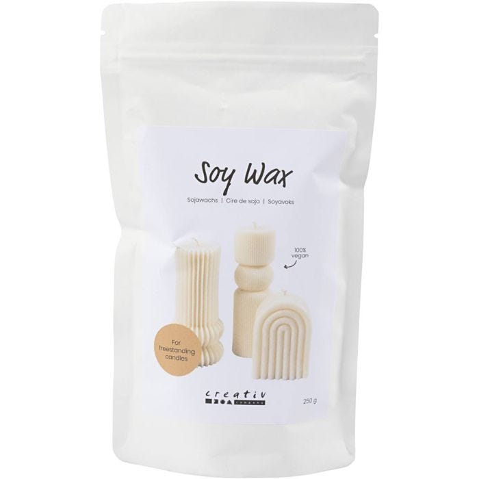 Sojawachs, Für freistehende Kerzen, Creme, 250 g/ 1 Pck