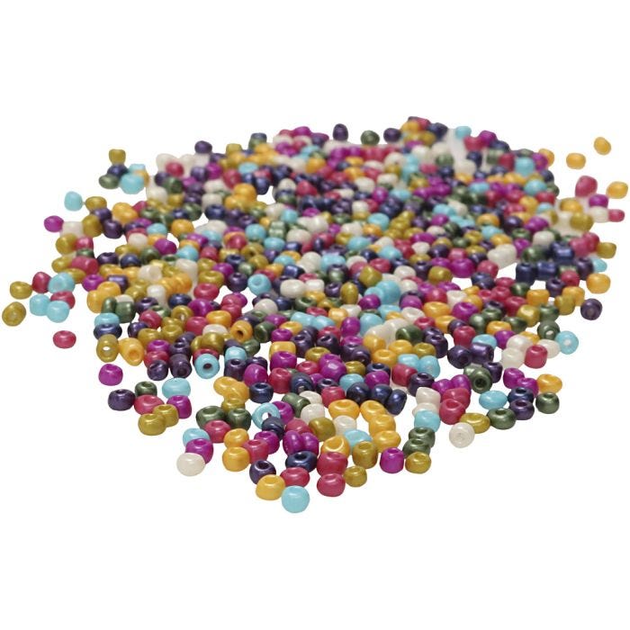 Rocaille Seed Beads, Größe 3 mm, Lochgröße 0,6 mm, Perlmuttfarben, 1000 g/ 1 Btl.