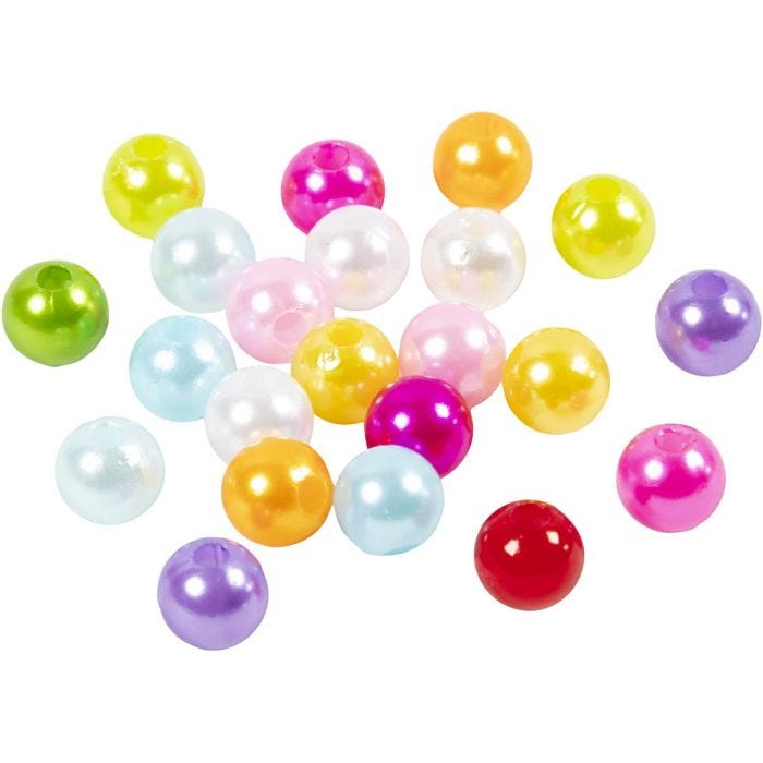 Wachsperlen, D 8 mm, Lochgröße 1 mm, Perlmuttfarben, 500 g/ 1 Btl.