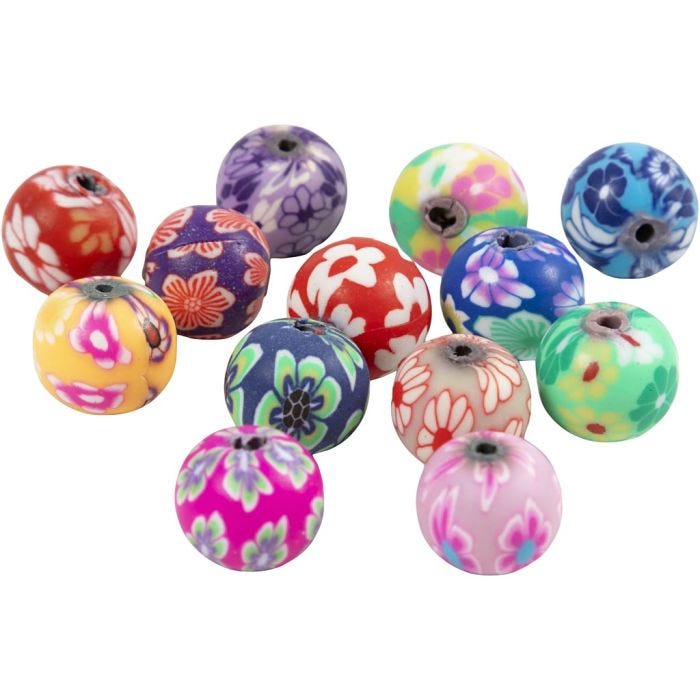 FIMO Perlen, D 10 mm, Lochgröße 1 mm, 200 Stk/ 1 Pck