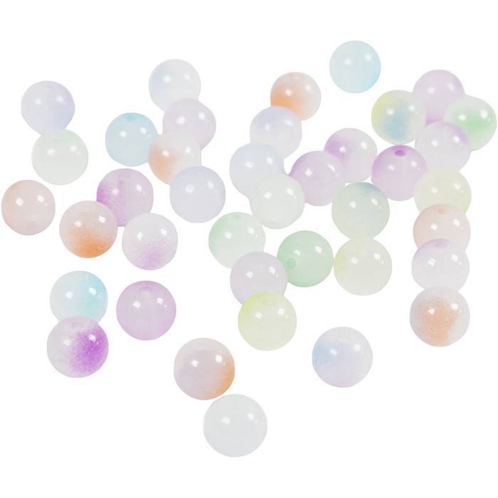 Prinzessinnenperlen, D 8 mm, Lochgröße 1,5 mm, ca. 900 Stk, Sortierte Farben, 600 g/ 1 Pck