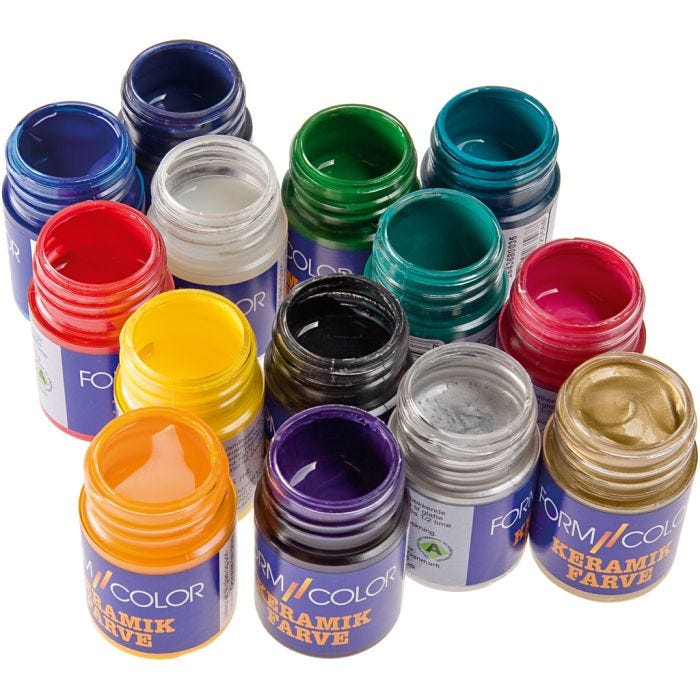 Keramik- und Porzellanfarbe, Sortierte Farben, 14x30 ml/ 1 Pck