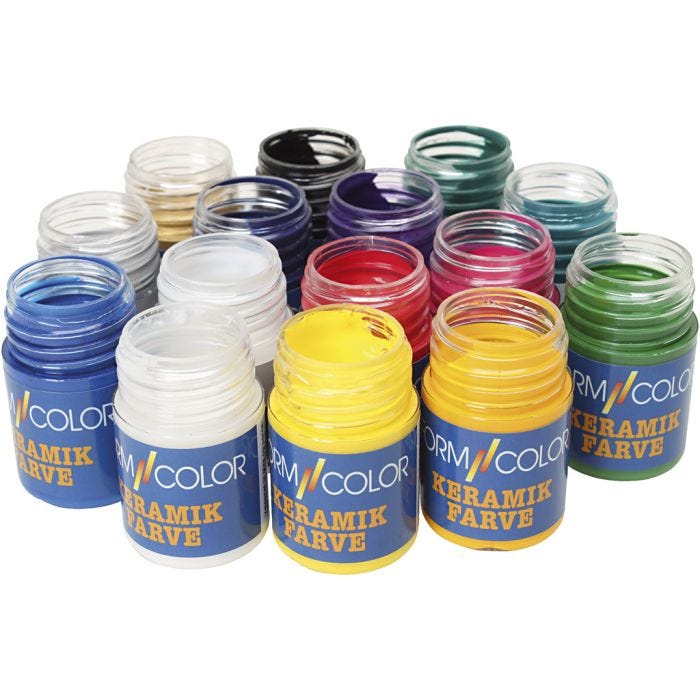 Keramik- und Porzellanfarbe, Sortierte Farben, 15x35 ml/ 1 Pck