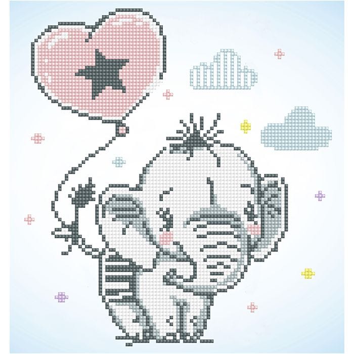 Diamond Dotz, Baby-Elefant, Größe 28x35,5 cm, 1 Pck
