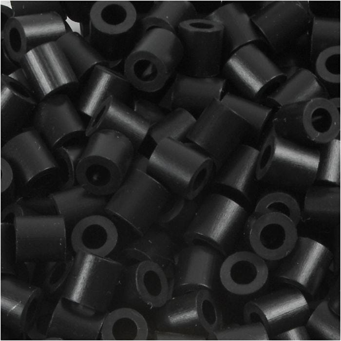 Bügelperlen, 5x5 mm, 2,5 mm, medium, Schwarz (32220), 1100Stk/ 1 Pck