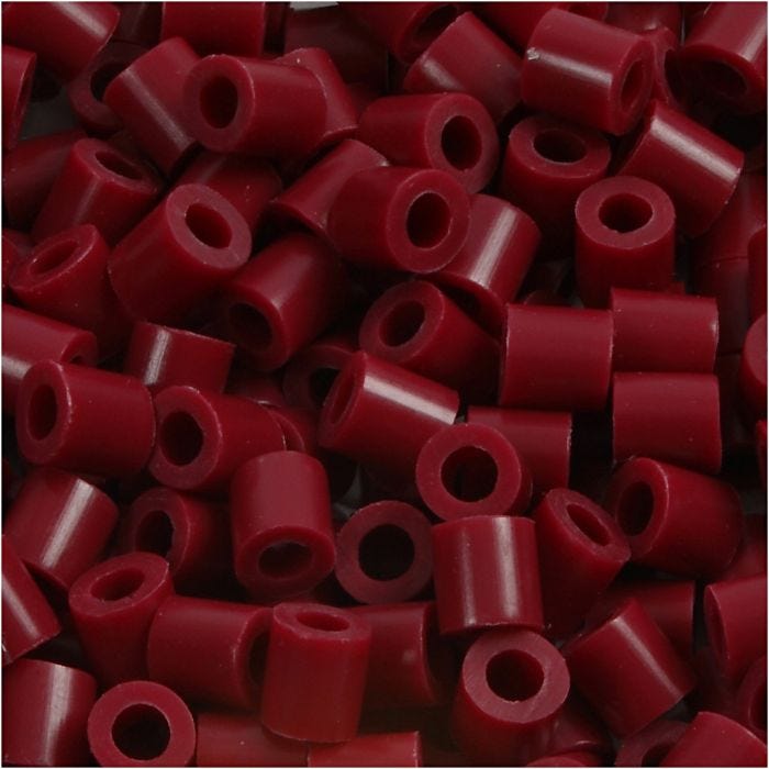 Bügelperlen, Größe 5x5 mm, Lochgröße 2,5 mm, medium, Weinrot (32239), 1100 Stk/ 1 Pck