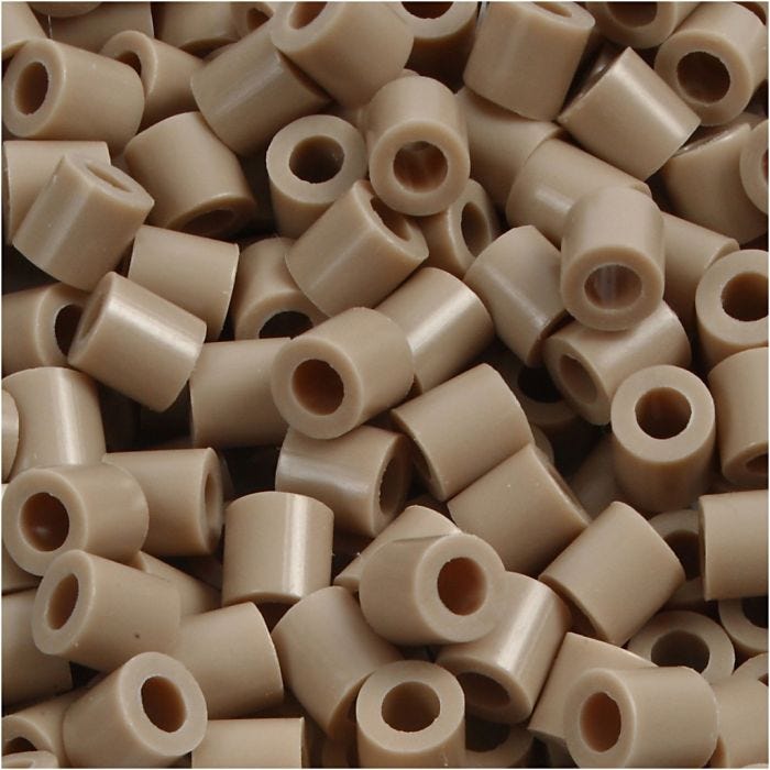 Bügelperlen, Größe 5x5 mm, Lochgröße 2,5 mm, medium, Beige (32248), 1100 Stk/ 1 Pck