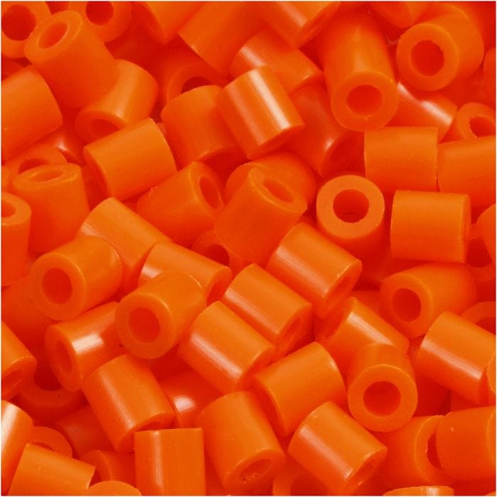 Bügelperlen, Größe 5x5 mm, Lochgröße 2,5 mm, medium, Orange (32233), 6000 Stk/ 1 Pck