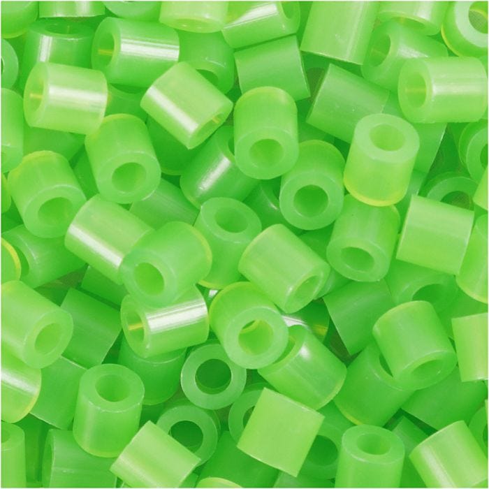 Bügelperlen, Größe 5x5 mm, Lochgröße 2,5 mm, medium, Neongrün (32237), 1100 Stk/ 1 Pck