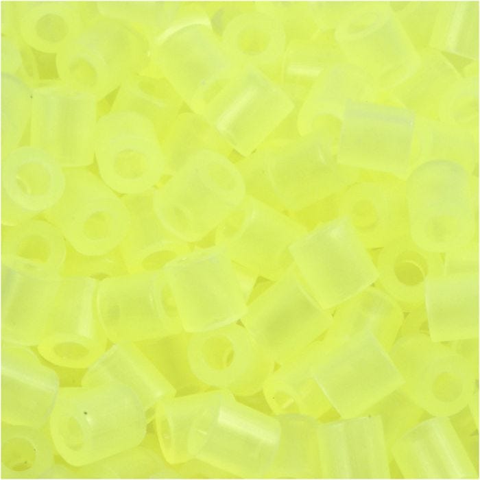 Bügelperlen, Größe 5x5 mm, Lochgröße 2,5 mm, medium, Neongelb (32223), 1100 Stk/ 1 Pck